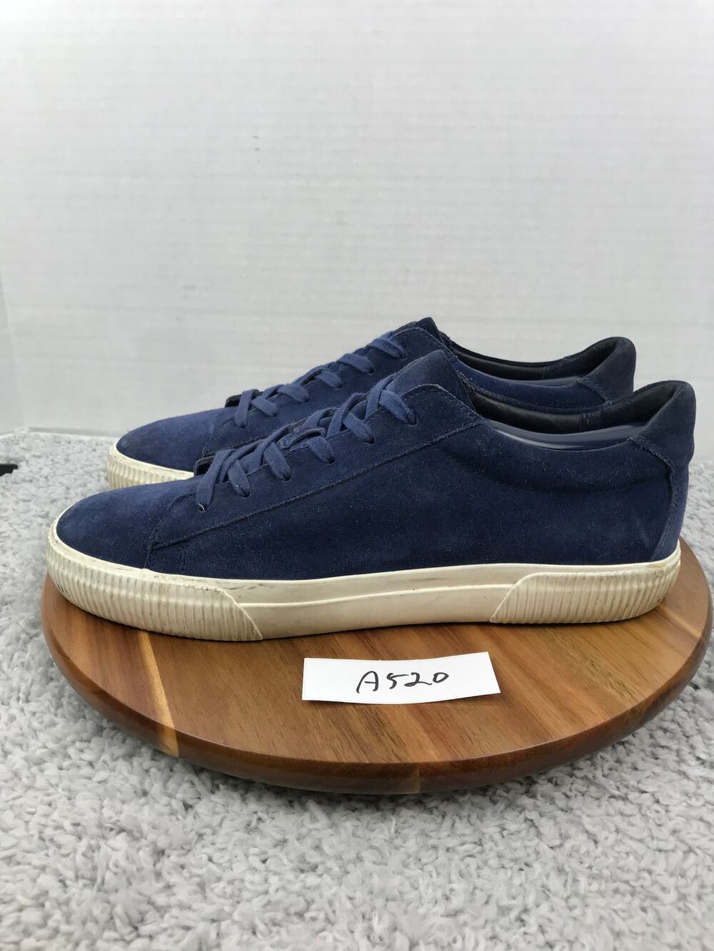 Vince Mens 10.5M Blue Suede Leather Weatherproof Lace Up Casual Daily Sneakers